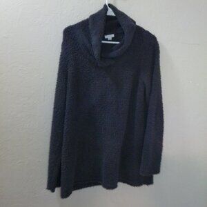 Pure Jill Fuzzy Cowl Neck Pullover Sweater Charcoal Gray – Size Large